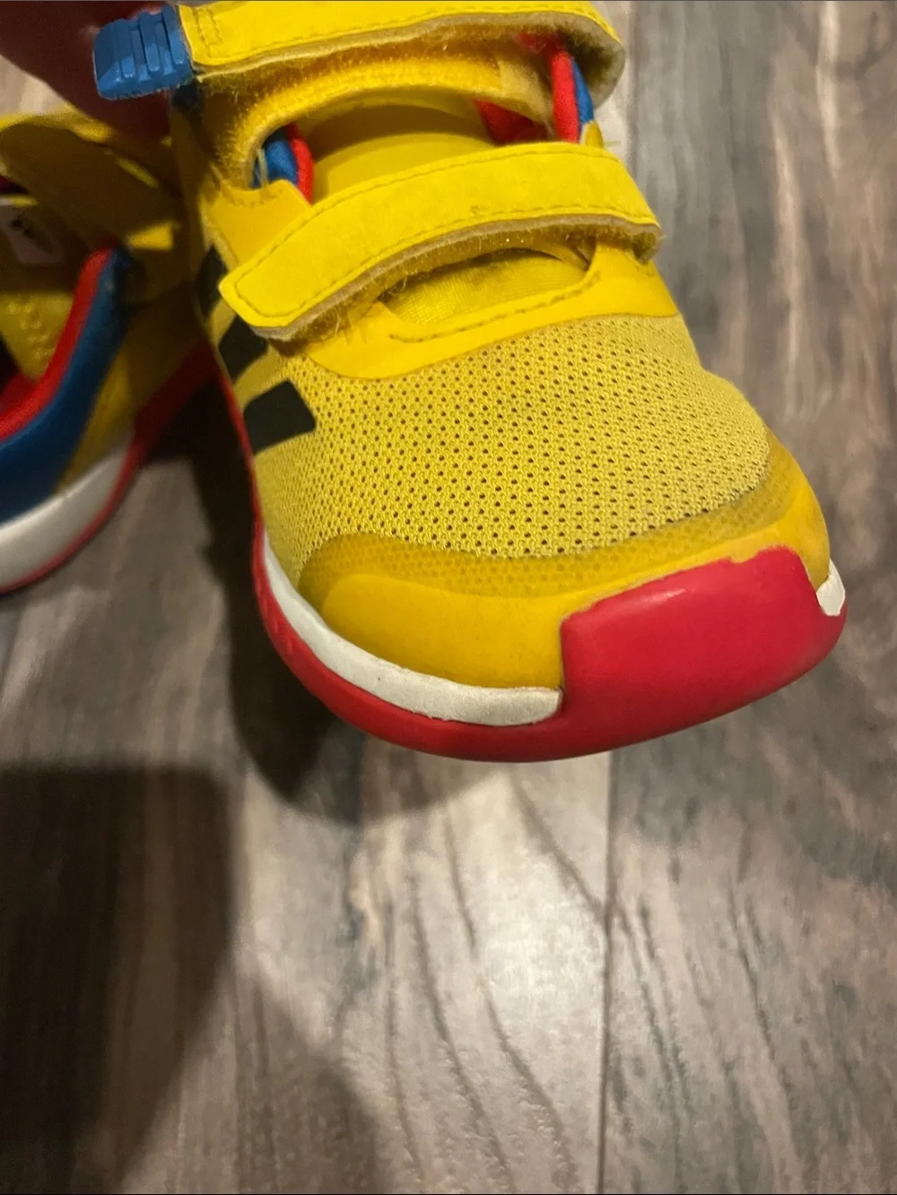adidas Kids Yellow, Blue & Red Velcro Sneakers
